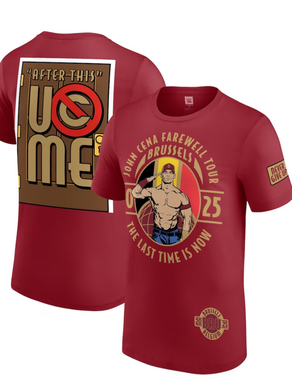NWOT WWE JOHN CENA FAREWELL 2025 BRUSSELS T-SHIRT WOMENS LARGE NEVER WORN